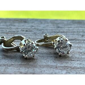 Super Cute Faux Diamond Drop Clip on Earrings.